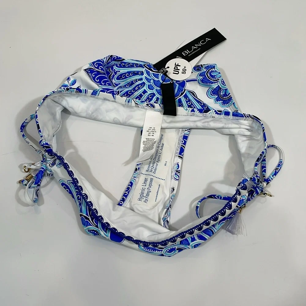 NWT La Blanca Beyond The Pacific Side-Tie Bikini Bottom Size 12